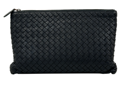 Clutch, Piel, Intrecciato, Negro, 3*